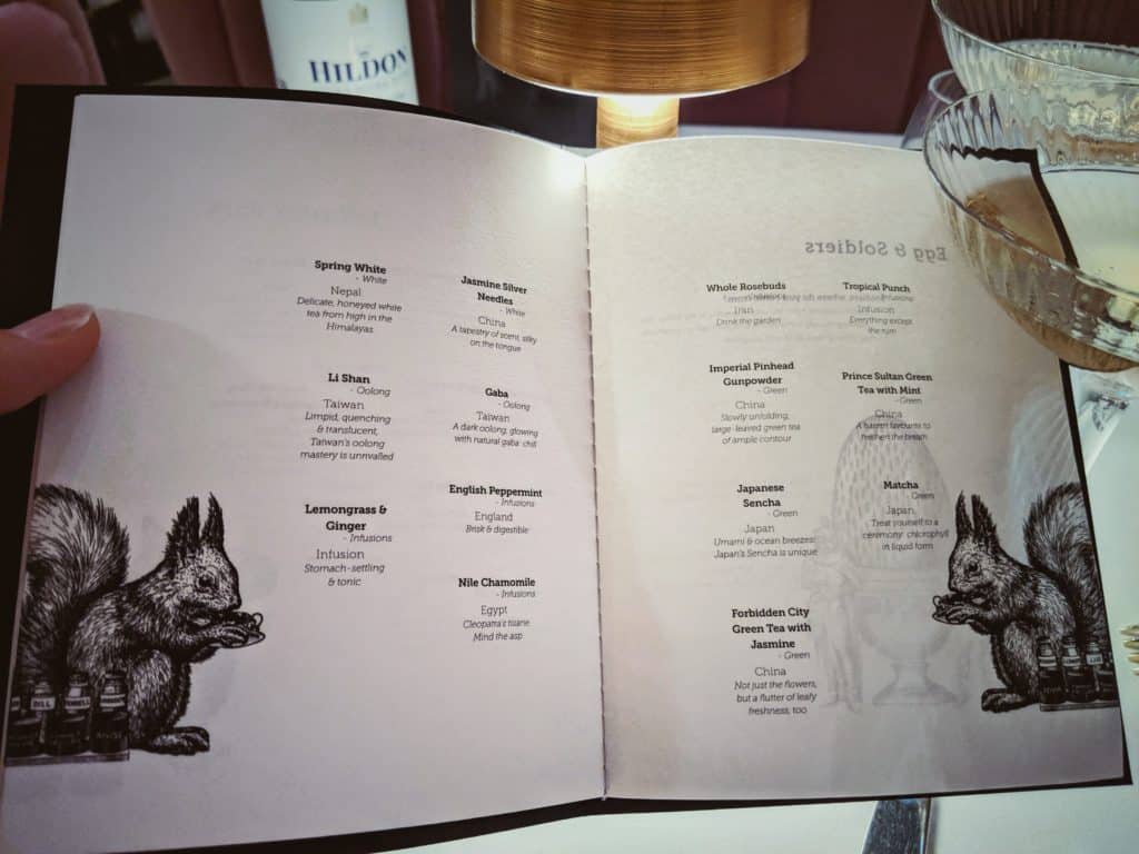 Sketch London Teahouse and Lounge Menu - Cali Travel Chic